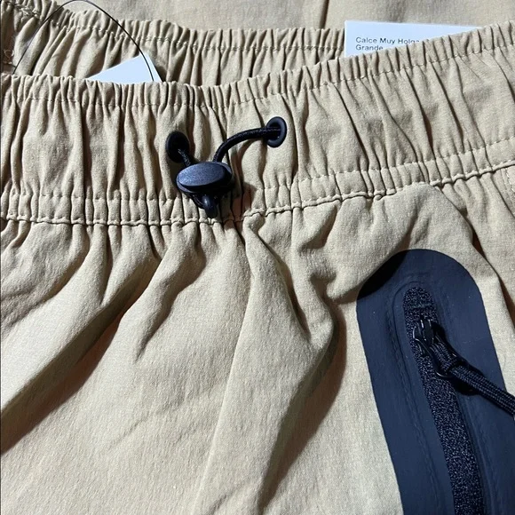 Nike Tech Men's Oversized fit straight leg stacked Pants Beige large HM7158-297